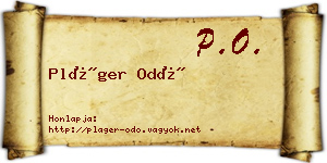 Pláger Odó névjegykártya